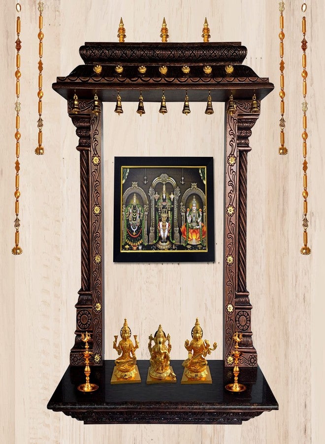 101Temples-Divinity Eternity Spirituality Padmavathi Lakshmi Balaji God Wooden Rectangular Photo Frame With Wall Hook, 1 Piece|10 x 13 Inch, Matt Finish - Image 2